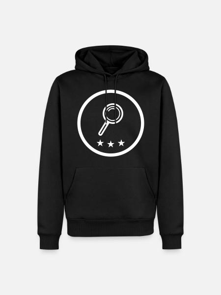 Lupe Symbol - Männer Premium Bio Hoodie - Schwarz