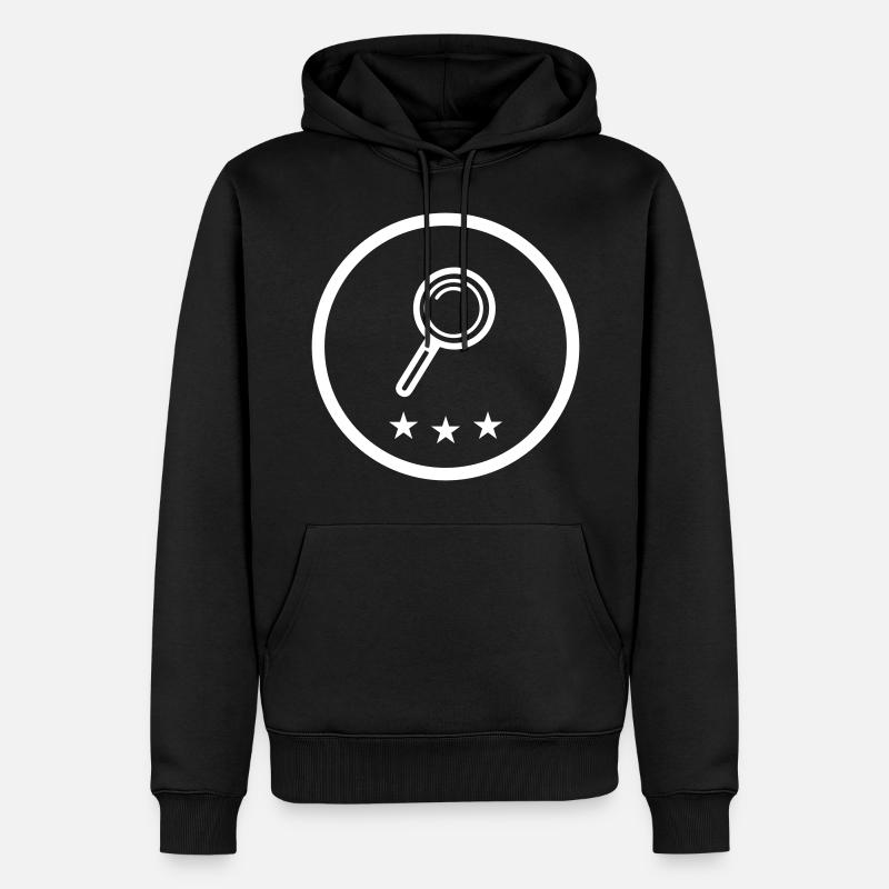 Lupe Symbol - Männer Premium Bio Hoodie - Schwarz