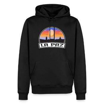 La Paz Bolivia Skyline Vintage Sunset Travel Souve - Sweat à capuche Premium bio Homme - noir - Devant - Nico (187cm)