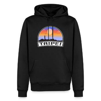Taipeh Taiwan Skyline Vintage Sonnenuntergang Reise Souven - Männer Premium Bio Hoodie - Schwarz - Vorne - Nico (187cm)