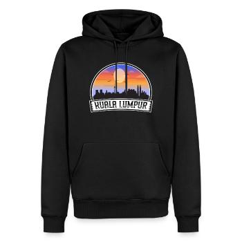Kuala Lumpur Malaysia Skyline Vintage Sunset Trave - Männer Premium Bio Hoodie - Schwarz - Vorne - Nico (187cm)