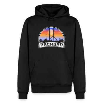 Bagdad Irak Skyline Vintage Sunset Travel Souveni - Männer Premium Bio Hoodie - Schwarz - Vorne - Nico (187cm)