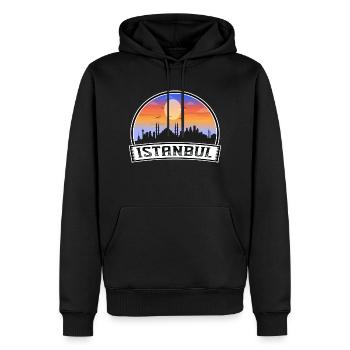 Istanbul Türkei Skyline Vintage Sunset Travel Souv - Männer Premium Bio Hoodie - Schwarz - Vorne - Nico (187cm)