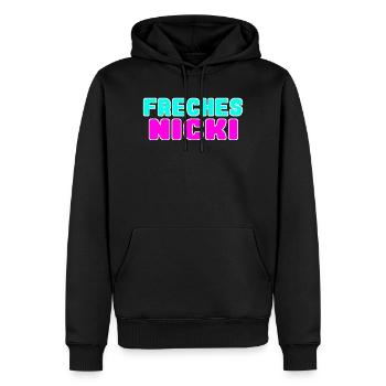 freches nicki neon Farben - Männer Premium Bio Hoodie - Schwarz - Vorne - Nico (187cm)