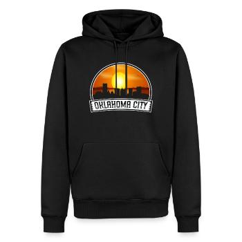 Oklahoma City Oklahoma USA Skyline Vintage Sonnenuntergang - Männer Premium Bio Hoodie - Schwarz - Vorne - Nico (187cm)