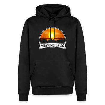 Washington Dc Washington Usa Skyline Vintage Sunse - Men’s Premium Organic Hoodie - black - Front - Nico (187cm)