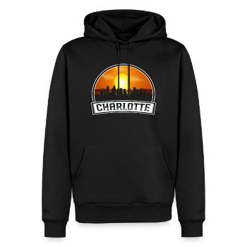 Charlotte Caroline du Nord États-Unis Skyline Vintage Sunse - Sweat à capuche Premium bio Homme - noir - Devant - Nico (187cm)