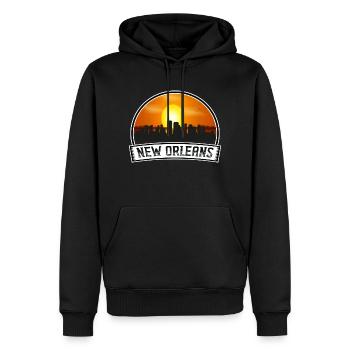 New Orleans Louisiana Usa Skyline Vintage Sunset T - Men’s Premium Organic Hoodie - black - Front - Nico (187cm)