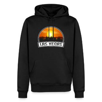 Las Vegas Nevada Usa Skyline Vintage Sunset Travel - Männer Premium Bio Hoodie - Schwarz - Vorne - Nico (187cm)
