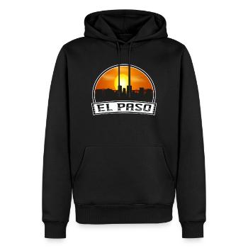 El Paso Texas USA Skyline Vintage Sonnenuntergang Reisen So - Männer Premium Bio Hoodie - Schwarz - Vorne - Nico (187cm)