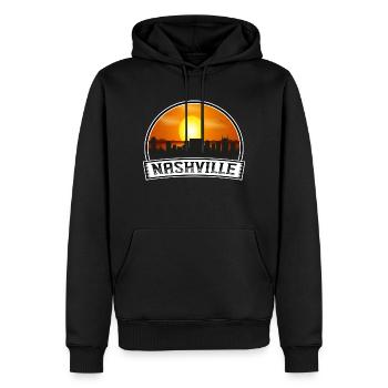 Nashville Tennessee Usa Skyline Vintage Sunset Tra - Männer Premium Bio Hoodie - Schwarz - Vorne - Nico (187cm)