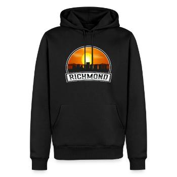 Richmond Virginia Usa Skyline Vintage Sunset Trave - Männer Premium Bio Hoodie - Schwarz - Vorne - Nico (187cm)
