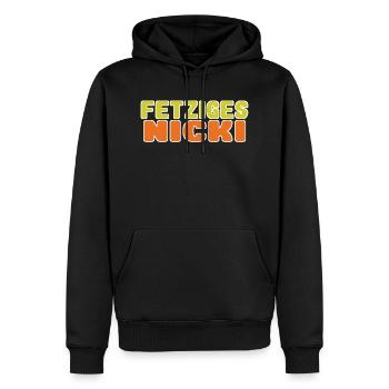 fetziges Nicki 02 - Männer Premium Bio Hoodie - Schwarz - Vorne - Nico (187cm)