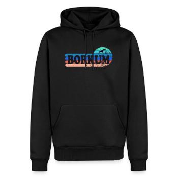 Insel borkum Ostfriesland - Männer Premium Bio Hoodie - Schwarz - Vorne - Nico (187cm)