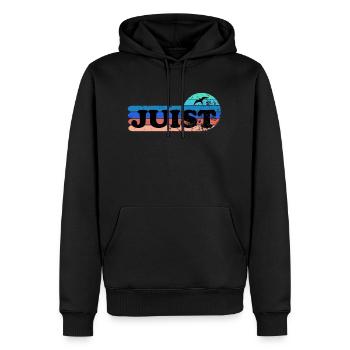 Insel Juist Ostfriesland - Männer Premium Bio Hoodie - Schwarz - Vorne - Nico (187cm)