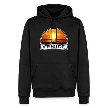 Venedig Italien Skyline Vintage Sonnenuntergang Reise Souveni - Männer Premium Bio Hoodie - Schwarz - Vorne - Nico (187cm)