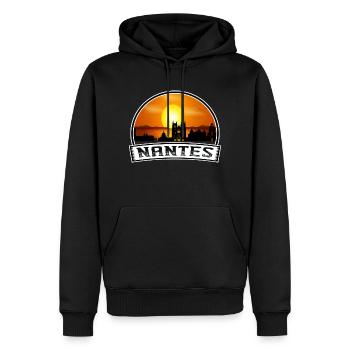 Nantes France Skyline Vintage Sunset Travel Souven - Sweat à capuche Premium bio Homme - noir - Devant - Nico (187cm)