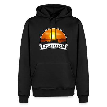 Lisburn Irlande du Nord Skyline Vintage Sunset Tr - Sweat à capuche Premium bio Homme - noir - Devant - Nico (187cm)
