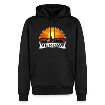 Vérone Italie Skyline Vintage Sunset Travel Souveni - Sweat à capuche Premium bio Homme - noir - Devant - Nico (187cm)