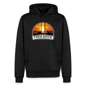 Toulouse Frankreich Skyline Vintage Sonnenuntergang Reise Souv - Männer Premium Bio Hoodie - Schwarz - Vorne - Nico (187cm)