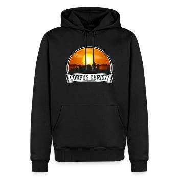Corpus Christi Texas Usa Skyline Vintage Sonnenuntergang Tr - Männer Premium Bio Hoodie - Schwarz - Vorne - Nico (187cm)