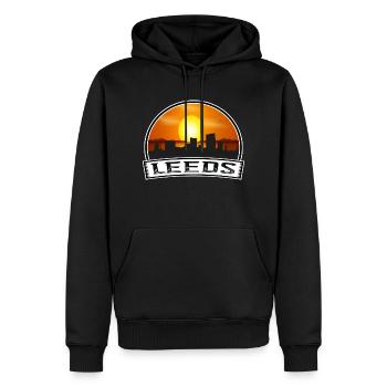 Leeds England Skyline Vintage Sunset Travel Souven - Männer Premium Bio Hoodie - Schwarz - Vorne - Nico (187cm)
