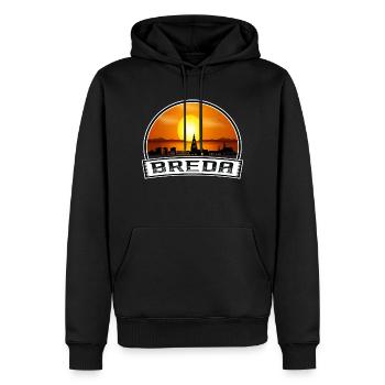 Breda Niederlande Skyline Vintage Sunset Travel So - Männer Premium Bio Hoodie - Schwarz - Vorne - Nico (187cm)