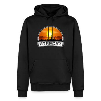 Utrecht Niederlande Skyline Vintage Sunset Travel - Männer Premium Bio Hoodie - Schwarz - Vorne - Nico (187cm)