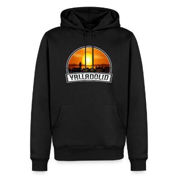 Valladolid Espagne Skyline Vintage Sunset Travel Sou - Sweat à capuche Premium bio Homme - noir - Devant - Nico (187cm)