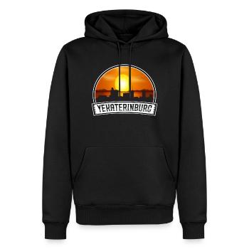 Ekaterinbourg Russie Skyline Vintage Sunset Travel - Sweat à capuche Premium bio Homme - noir - Devant - Nico (187cm)