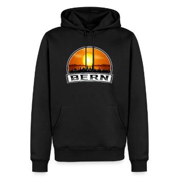Bern Schweiz Skyline Vintage Sunset Travel Sou - Männer Premium Bio Hoodie - Schwarz - Vorne - Nico (187cm)