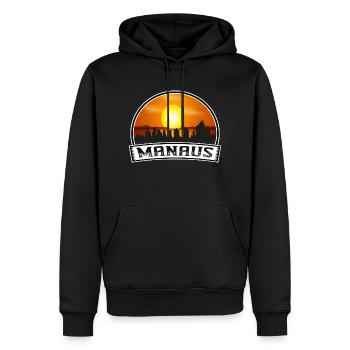 Manaus Brasilien Skyline Vintage Sonnenuntergang Reise Souven - Männer Premium Bio Hoodie - Schwarz - Vorne - Nico (187cm)