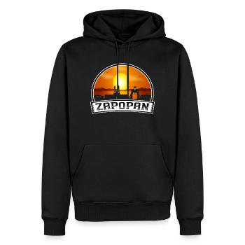 Zapopan Mexique Skyline Vintage Sunset Travel Souve - Sweat à capuche Premium bio Homme - noir - Devant - Nico (187cm)