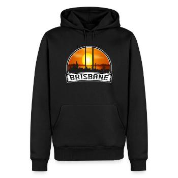 Brisbane Australien Skyline Vintage Sunset Travel S - Männer Premium Bio Hoodie - Schwarz - Vorne - Nico (187cm)