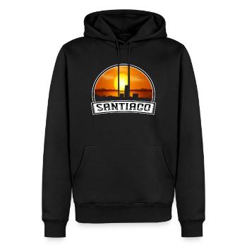 Santiago Chile Skyline Vintage Sunset Travel Souve - Männer Premium Bio Hoodie - Schwarz - Vorne - Nico (187cm)