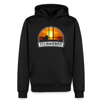 Islamabad Pakistan Skyline Vintage Sunset Travel S - Sweat à capuche Premium bio Homme - noir - Devant - Nico (187cm)