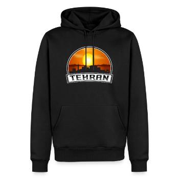 Teheran Iran Skyline Vintage Sonnenuntergang Reise Souvenir - Männer Premium Bio Hoodie - Schwarz - Vorne - Nico (187cm)
