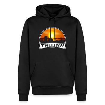 Tallinn Estonie Skyline Vintage Sunset Travel Souv - Sweat à capuche Premium bio Homme - noir - Devant - Nico (187cm)