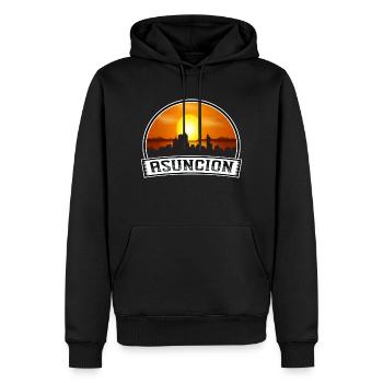 Asuncion Paraguay Skyline Vintage Sunset Travel So - Sweat à capuche Premium bio Homme - noir - Devant - Nico (187cm)