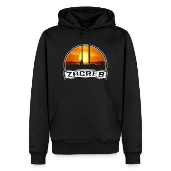 Zagreb Croatie Skyline Vintage Sunset Travel Souve - Sweat à capuche Premium bio Homme - noir - Devant - Nico (187cm)