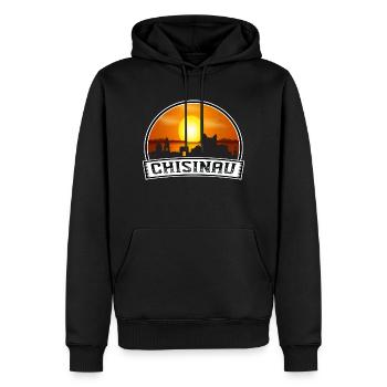 Chisinau Moldova Skyline Vintage Sunset Travel Sou - Männer Premium Bio Hoodie - Schwarz - Vorne - Nico (187cm)