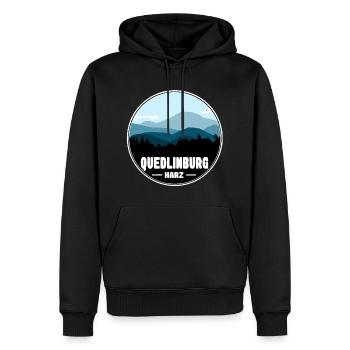 Quedlinburg Harz - Männer Premium Bio Hoodie - Schwarz - Vorne - Nico (187cm)
