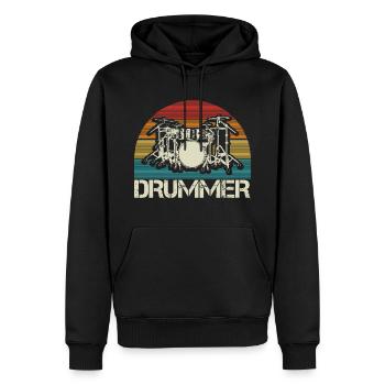 Schlagzeug Band Geschenkidee - Männer Premium Bio Hoodie - Schwarz - Vorne - Nico (187cm)