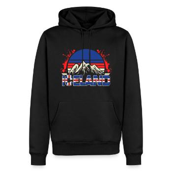 Island Isländer Fahne - Männer Premium Bio Hoodie - Schwarz - Vorne - Nico (187cm)
