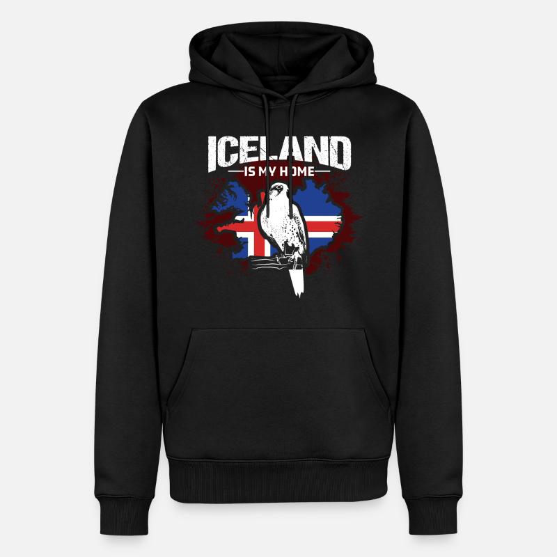 Fierté de l’île d’Islande - Sweat à capuche Premium bio Homme - noir