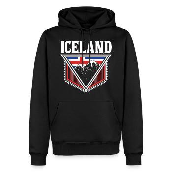 Drapeau du Nord de l’Islande - Sweat à capuche Premium bio Homme - noir - Devant - Nico (187cm)