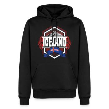 Island Isländer Land - Männer Premium Bio Hoodie - Schwarz - Vorne - Nico (187cm)