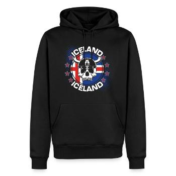 Idée cadeau Iceland Volcano Republic - Sweat à capuche Premium bio Homme - noir - Devant - Nico (187cm)