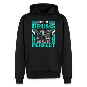 Schlagzeug Trommler Geschenk - Männer Premium Bio Hoodie - Schwarz - Vorne - Nico (187cm)