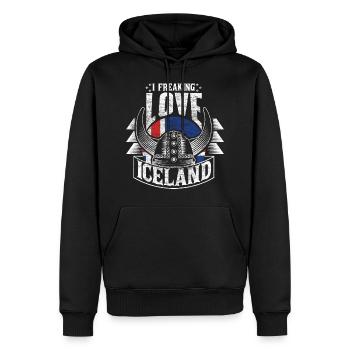 Cadeau de l’État viking d’Islande - Sweat à capuche Premium bio Homme - noir - Devant - Nico (187cm)